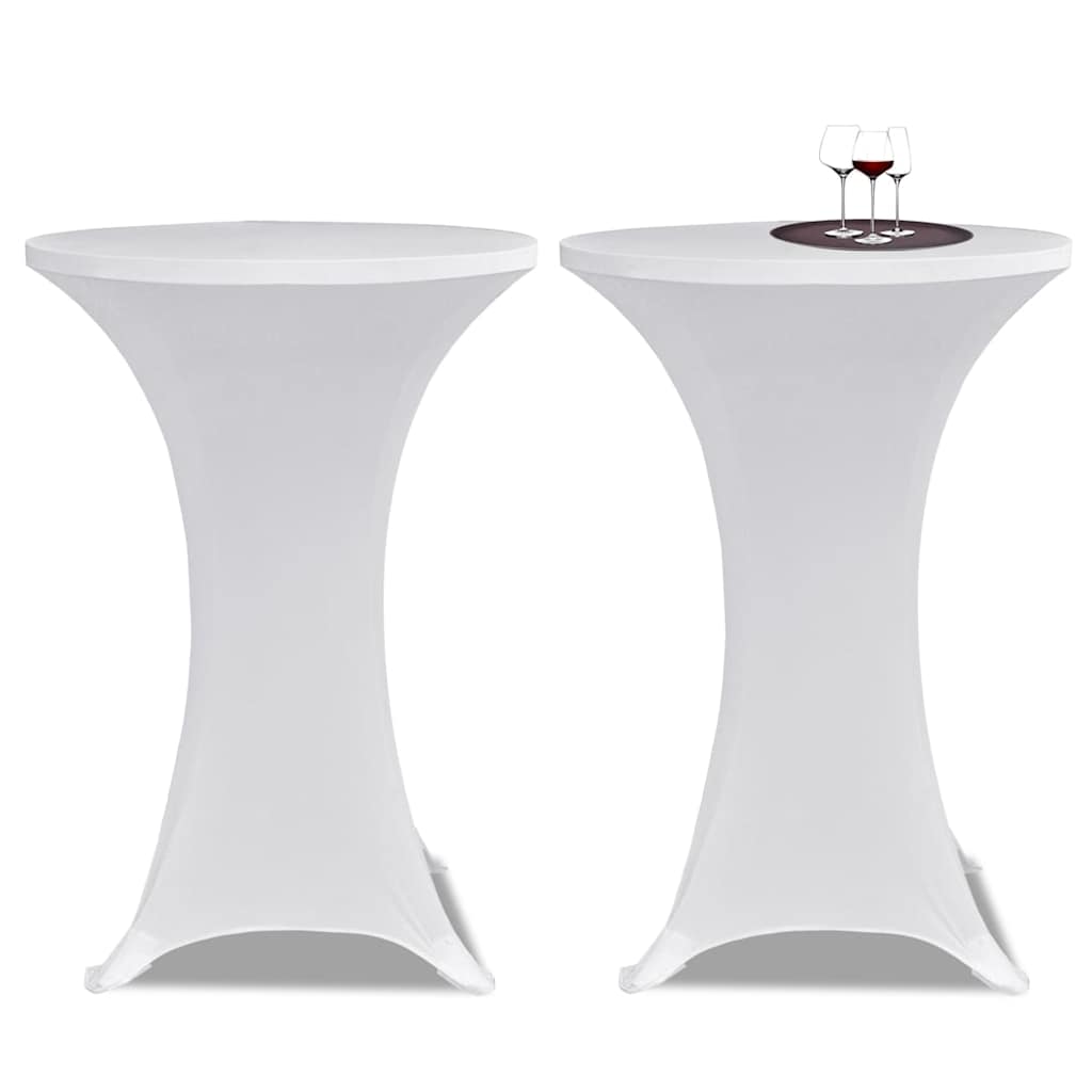 vidaXL Table Cover | Set of 4 | White | Polyester: 90%, Elastane: 10% 2