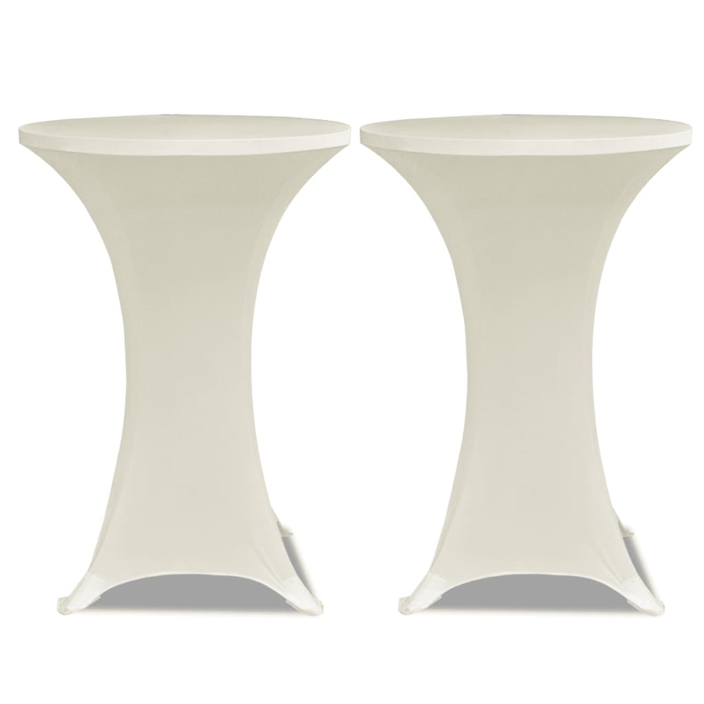 vidaXL Table Cover | Set of 4 | Cream | Polyester: 90%, Elastane: 10% | Ø60 cm 3