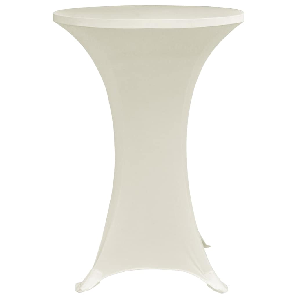 vidaXL Table Cover | Set of 4 | Cream | Polyester: 90%, Elastane: 10% | Ø60 cm 4