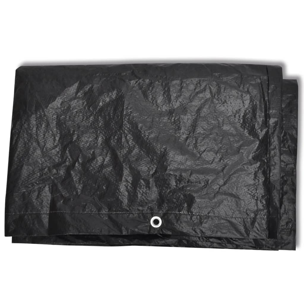 vidaXL Garden Furniture Cover | Set of 2 | Black | Polyethylene | Large 4