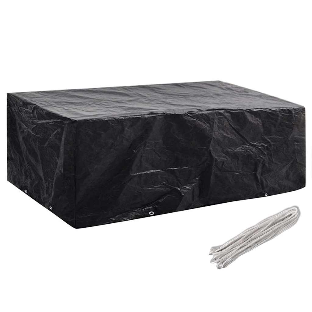 vidaXL Garden Furniture Cover | Set of 2 | Black | Polyethylene 2