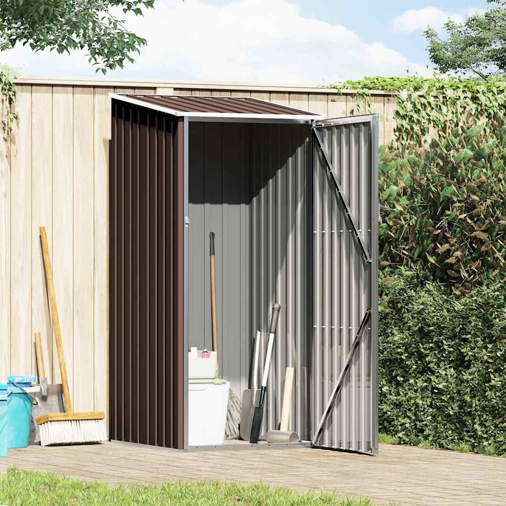 Garden Shed 87x98x159 cm Galvanised Steel Brown