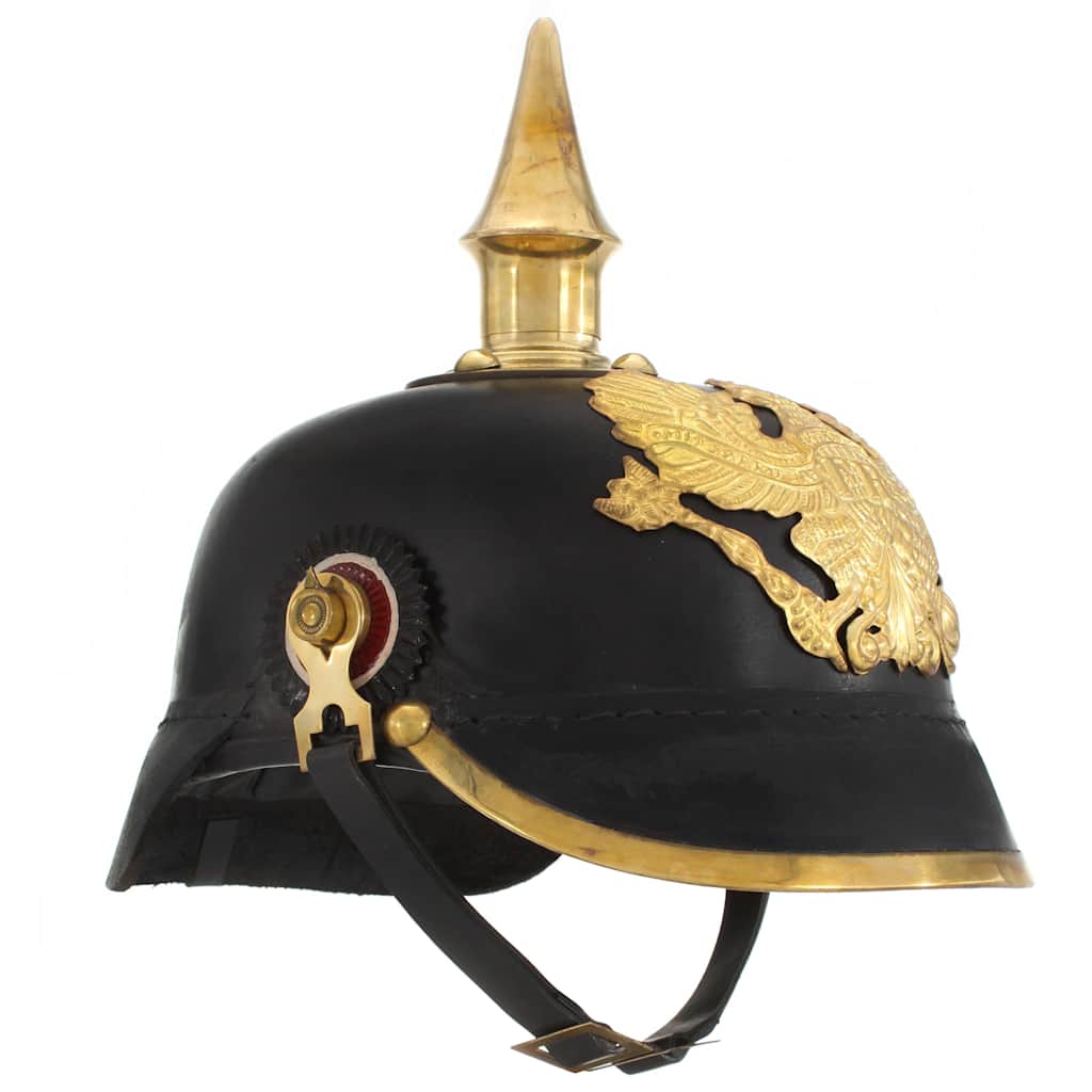 vidaXL German Prussian Helmet Antique Replica LARP Black Steel 1