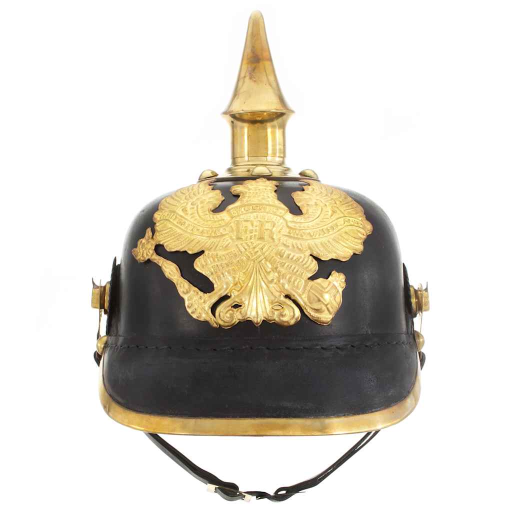 vidaXL German Prussian Helmet Antique Replica LARP Black Steel 2