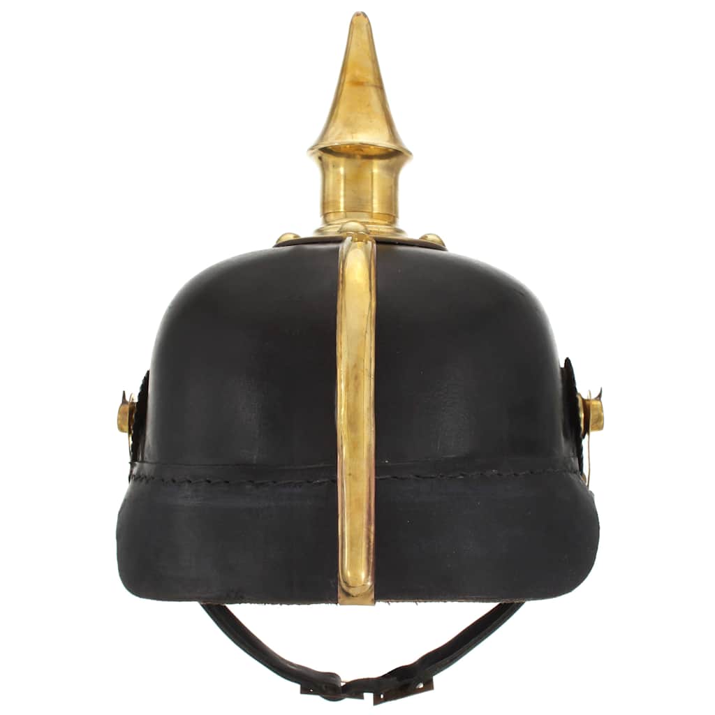 vidaXL German Prussian Helmet Antique Replica LARP Black Steel 4