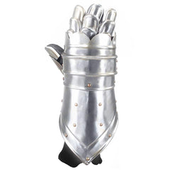 vidaXL Medieval Knight Gauntlets Replica LARP Silver Steel 5