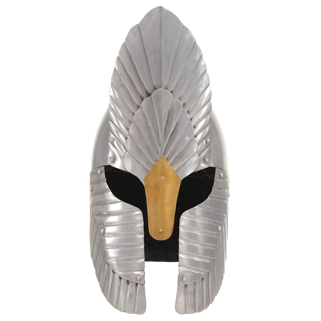 vidaXL Fantasy Medieval Knight Helmet Replica LARP Silver Steel 2