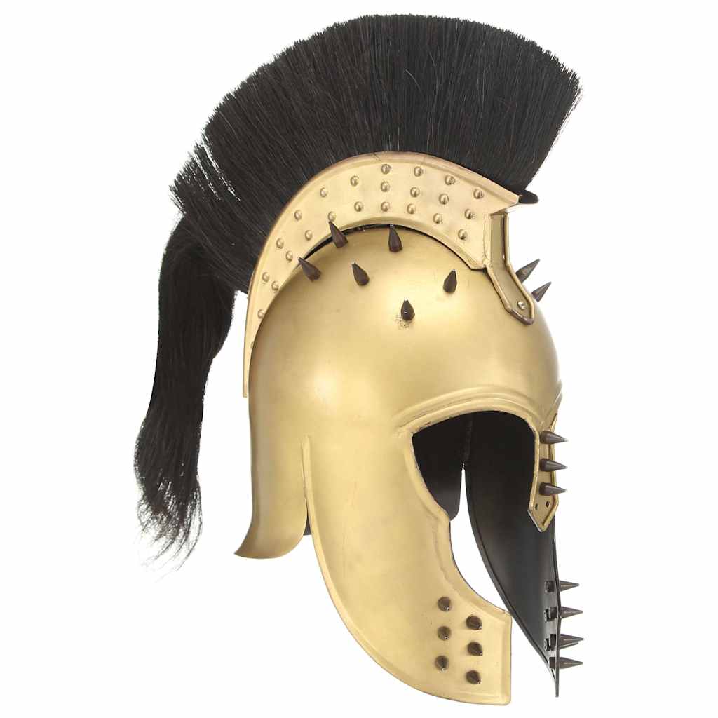 vidaXL Greek Warrior Helmet Antique Replica LARP Brass Steel 1