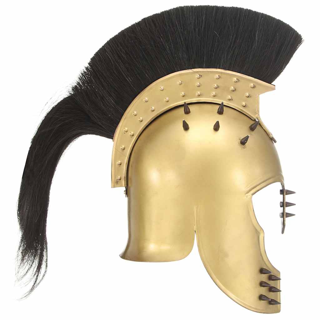 vidaXL Greek Warrior Helmet Antique Replica LARP Brass Steel 3