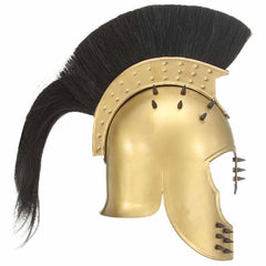 vidaXL Greek Warrior Helmet Antique Replica LARP Brass Steel 3