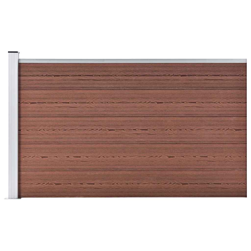 Garden Fence WPC 353x106 cm Brown 1 section with 1 post