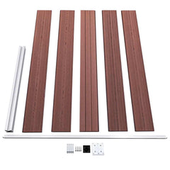 Garden Fence WPC 353x106 cm Brown 1 section with 1 post
