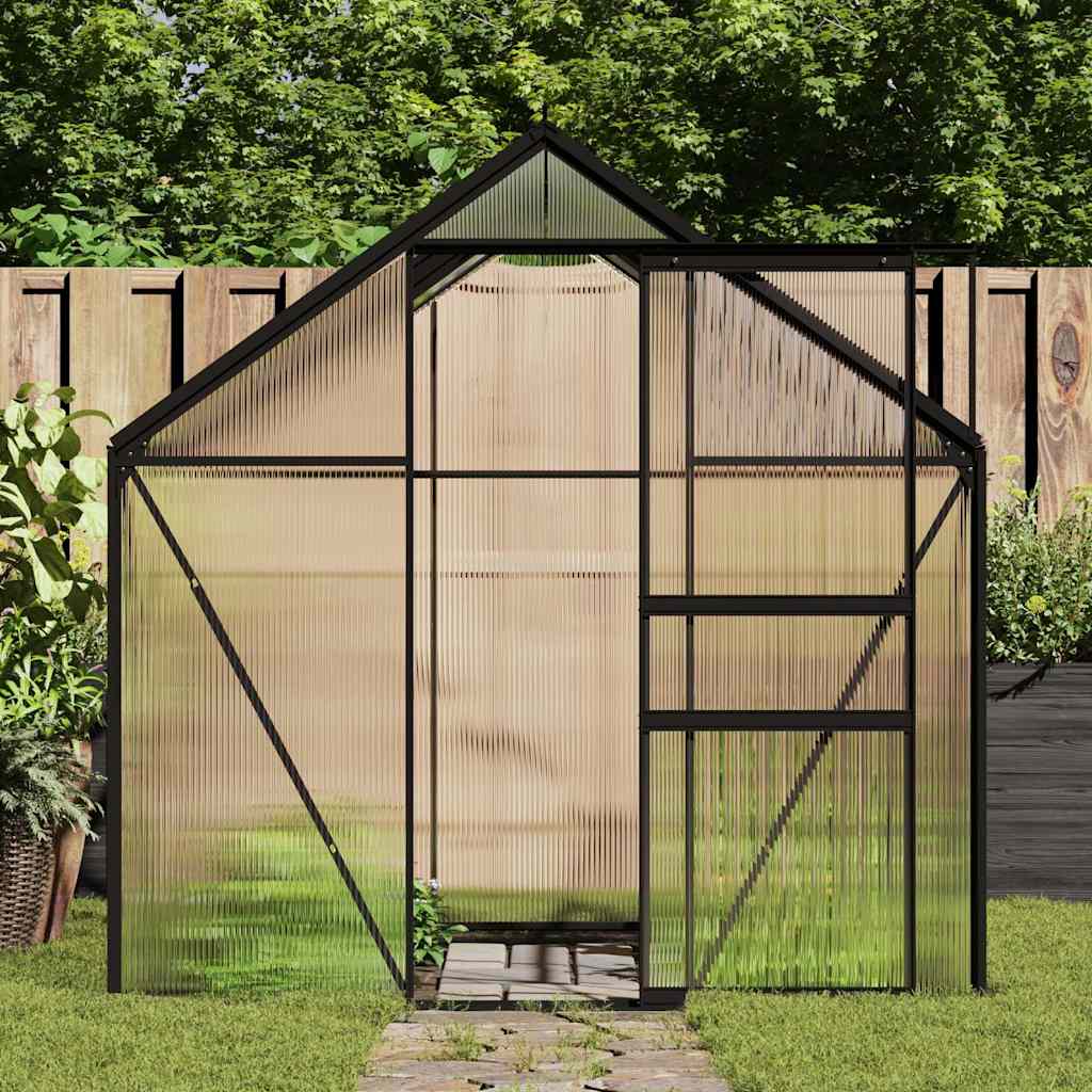 vidaXL Greenhouse with Base Frame Anthracite Aluminium 4,75 m² 1