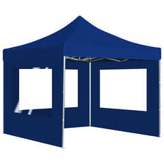vidaXL Professional Folding Party Tent with Walls Aluminium 2x2 m Blue 4