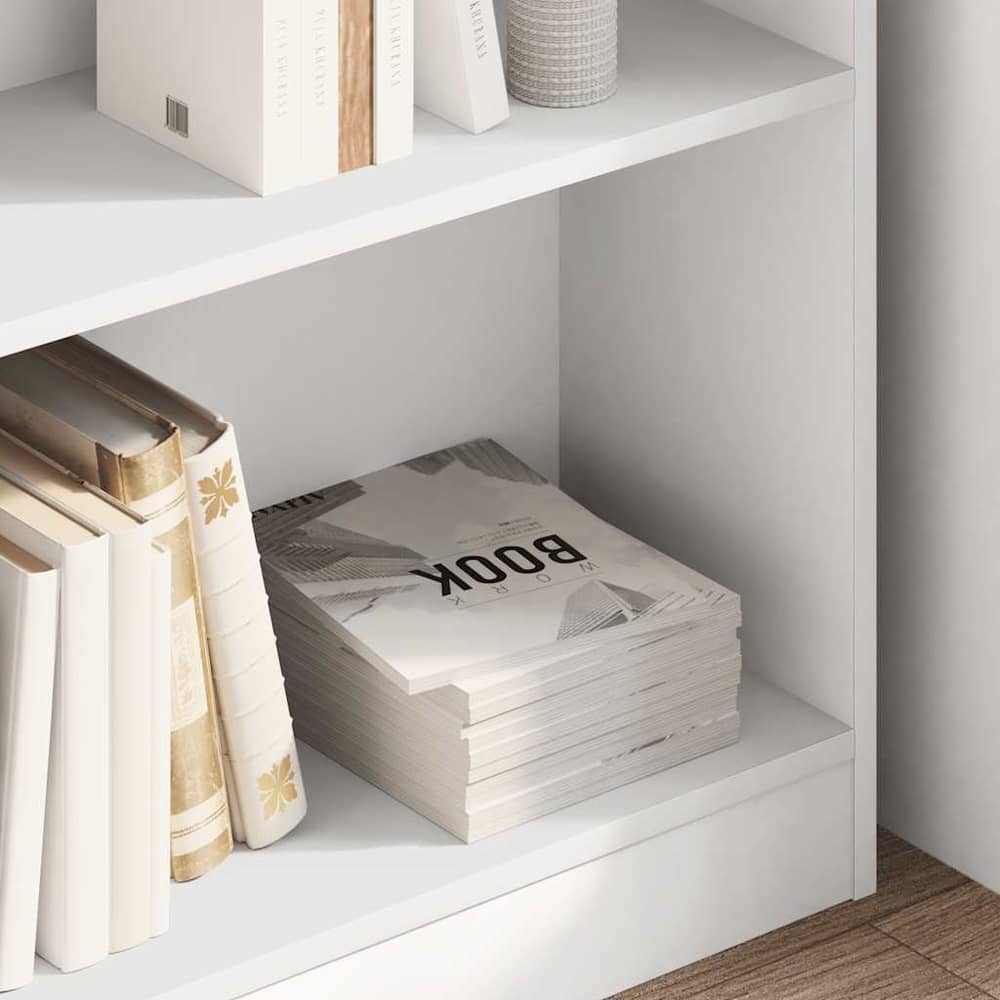 vidaXL Bookcase White 80x24x75 cm Engineered Wood 4