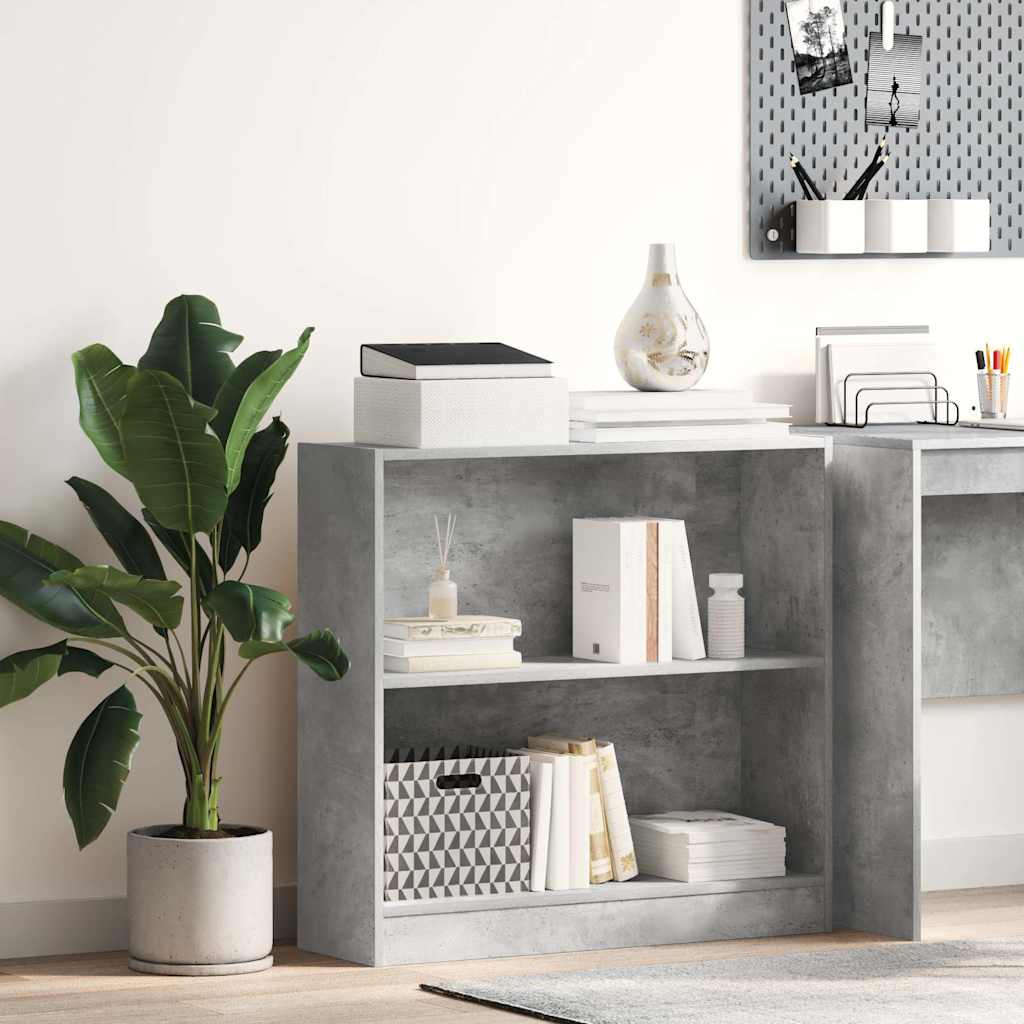 vidaXL Bookcase Concrete Grey 80x24x75 cm Engineered Wood 1