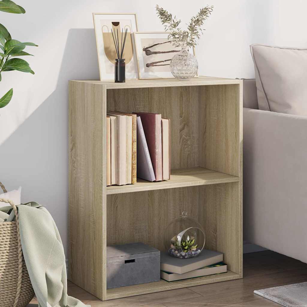 vidaXL Bookcase Sonoma Oak 60x30x76,5 cm Engineered Wood 1