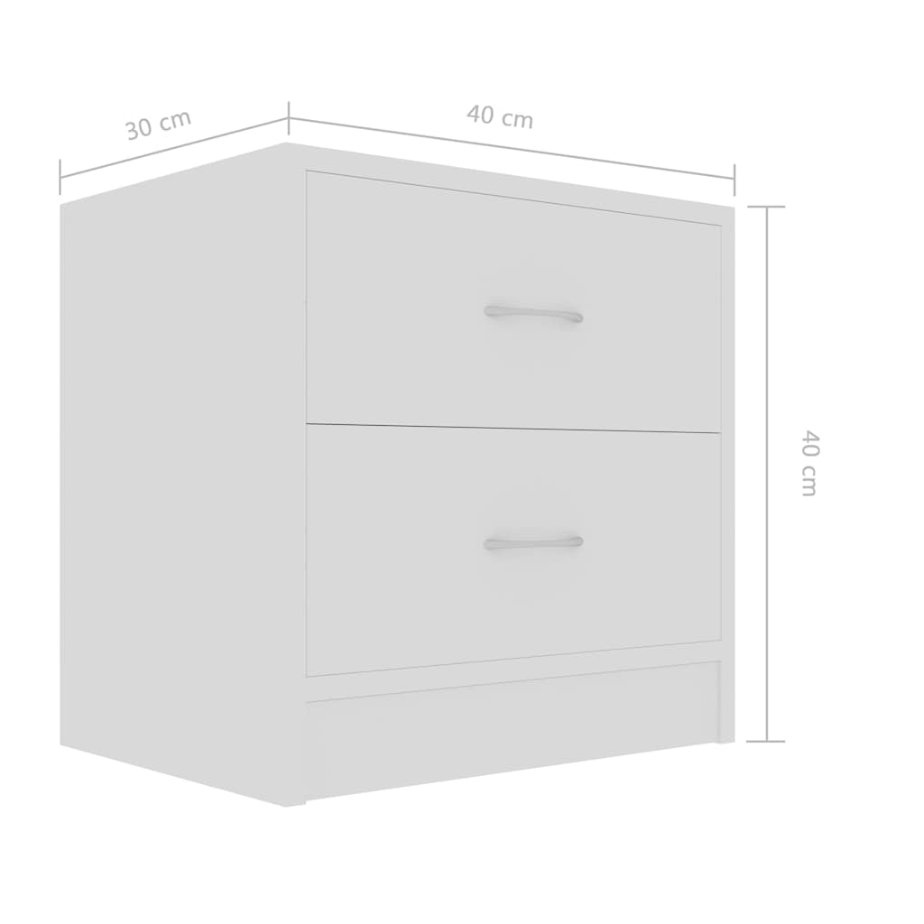 vidaXL Bedside Cabinet | White | Engineered Wood | 40 x 30 x 40 cm 6
