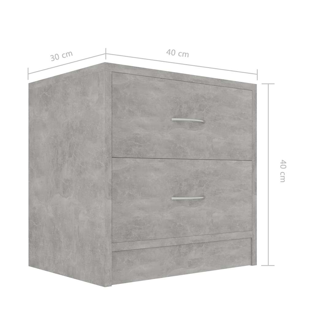 vidaXL Bedside Cabinet | Concrete Grey | Engineered Wood | Small 6