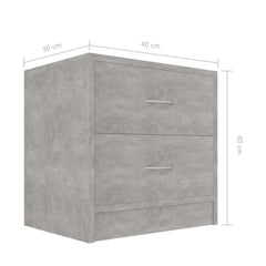 vidaXL Bedside Cabinet | Concrete Grey | Engineered Wood | Small 6