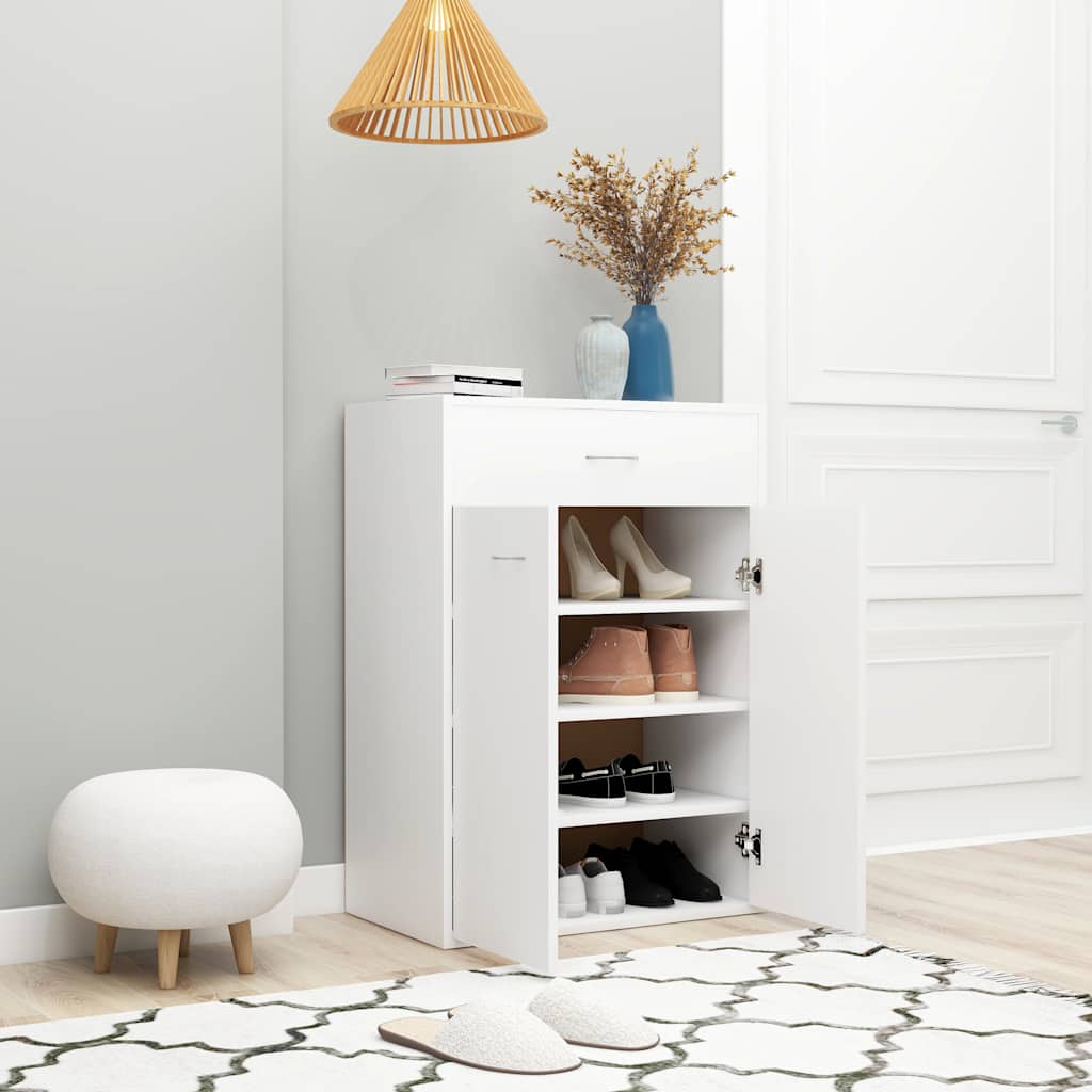 vidaXL Shoe Cabinet White 60x35x84 cm Engineered Wood 4