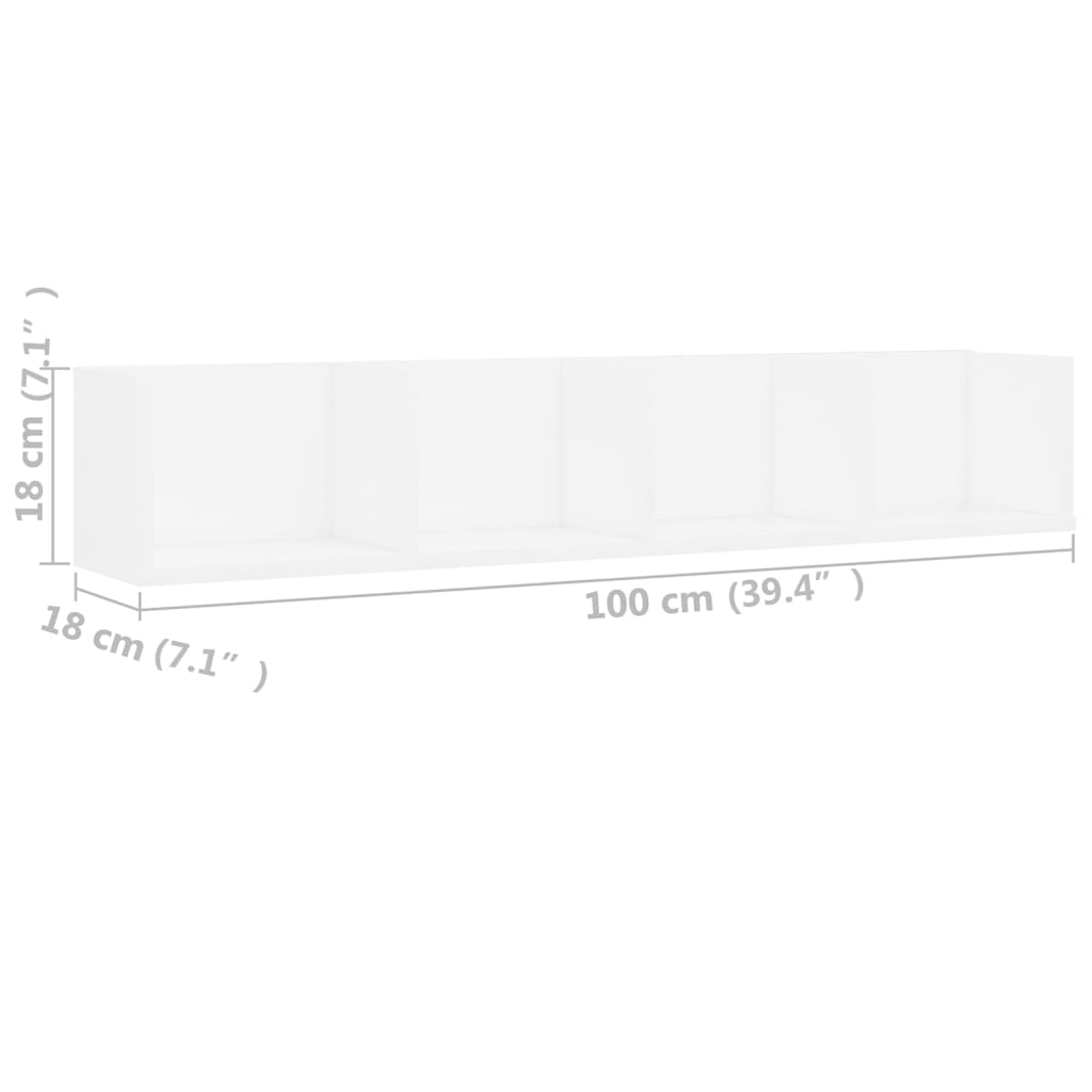 vidaXL Wall Shelf | Wall-Mounted Shelf | Rectangular | Modern | Storage Shelf 6