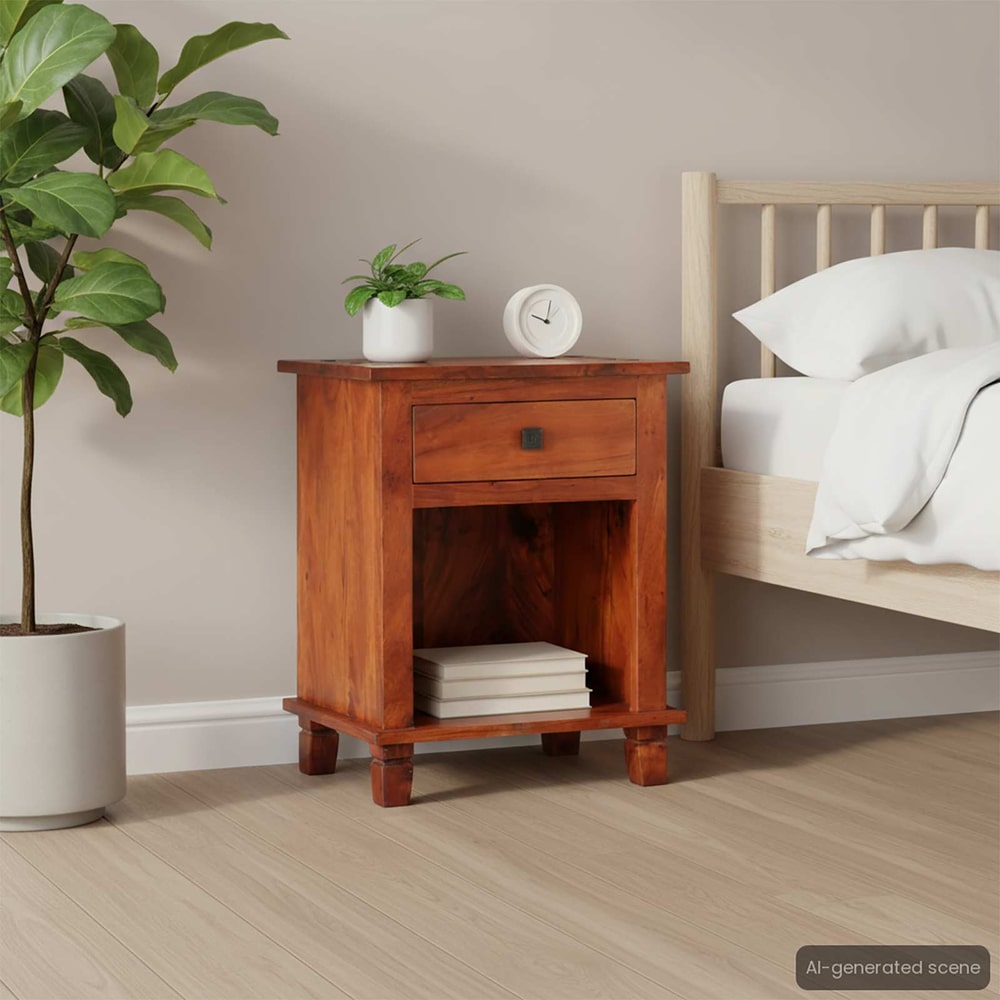286265 vidaXL Bedside Cabinet 40x30x50 cm Solid Acacia Wood 1