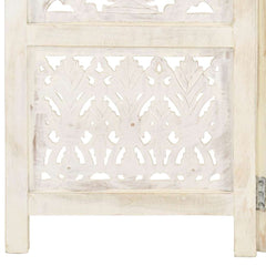 Hand Carved 5-Panel Room Divider 200x165 cm White 3