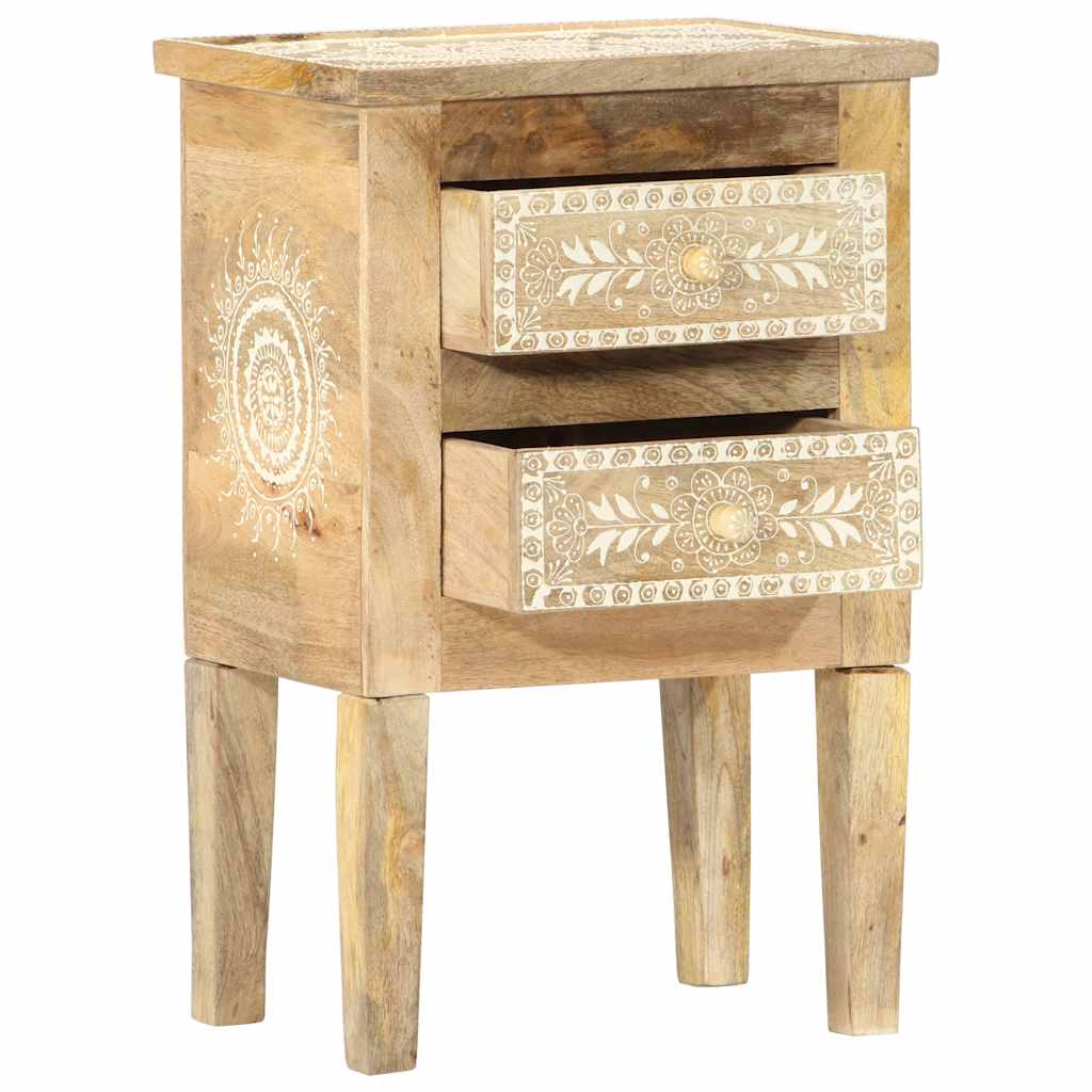 vidaXL Hand Painted bedside Cabinet 40x30x60 cm Solid Mango Wood 2