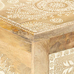 vidaXL Hand Painted bedside Cabinet 40x30x60 cm Solid Mango Wood 5