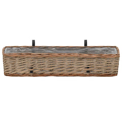 287642 vidaXL Balcony Planter 2 pcs Wicker with PE Lining 80 cm 3
