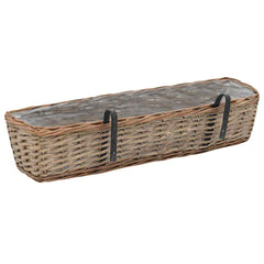 287642 vidaXL Balcony Planter 2 pcs Wicker with PE Lining 80 cm 4
