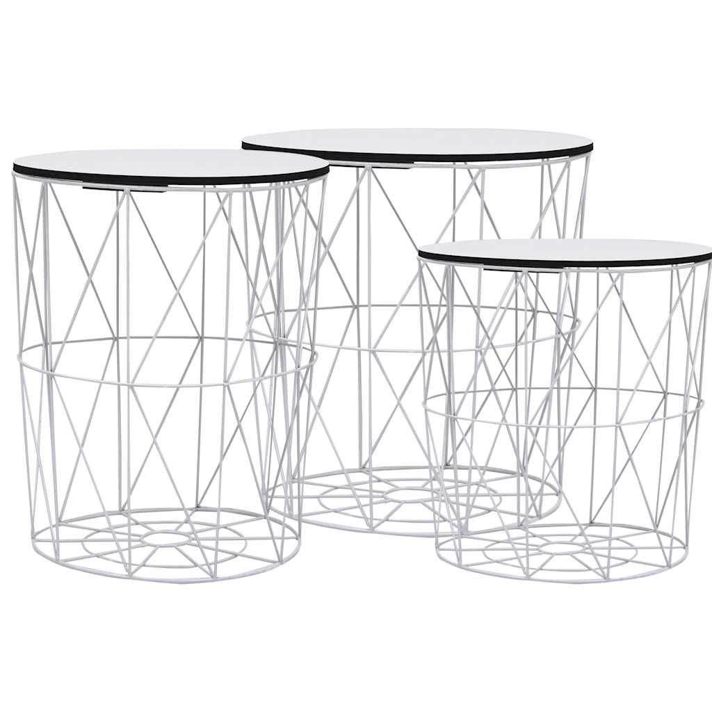 287644 vidaXL Coffee Table 3 pcs White 2