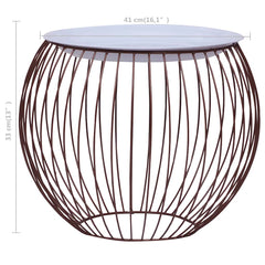 vidaXL Coffee Table | Gold, White | Metal, MDF | Compact | Storage | Round 6