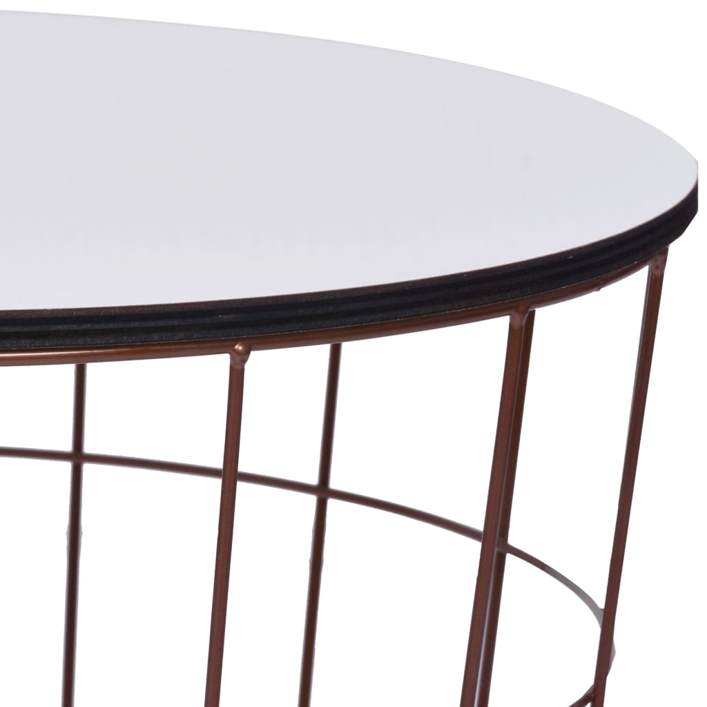 vidaXL Coffee Table | Gold, White | Metal, MDF | 40 cm across 4