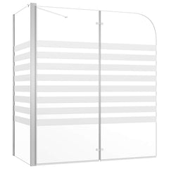 Bath Enclosure 120x68x130 cm Tempered Glass White stripe
