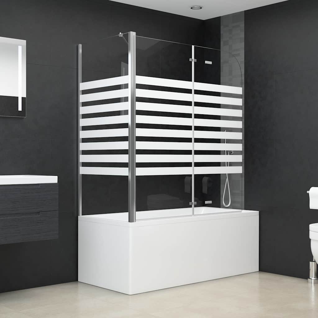 Bath Enclosure 120x68x130 cm Tempered Glass White stripe