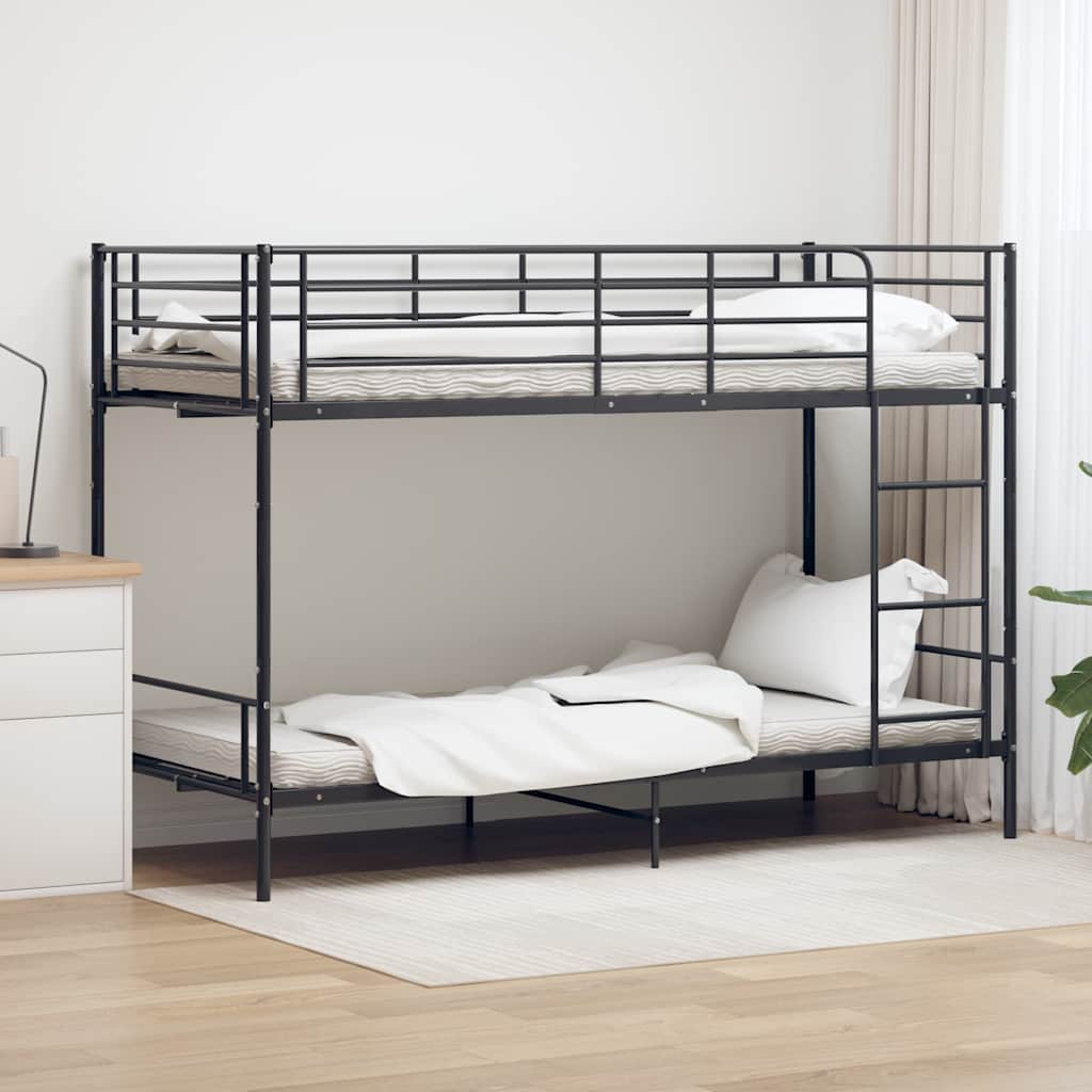 Bunk Bed without Mattress Metal 90x200cm Black