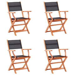 Folding Chairs Solid Eucalyptus Wood&Textilene 4