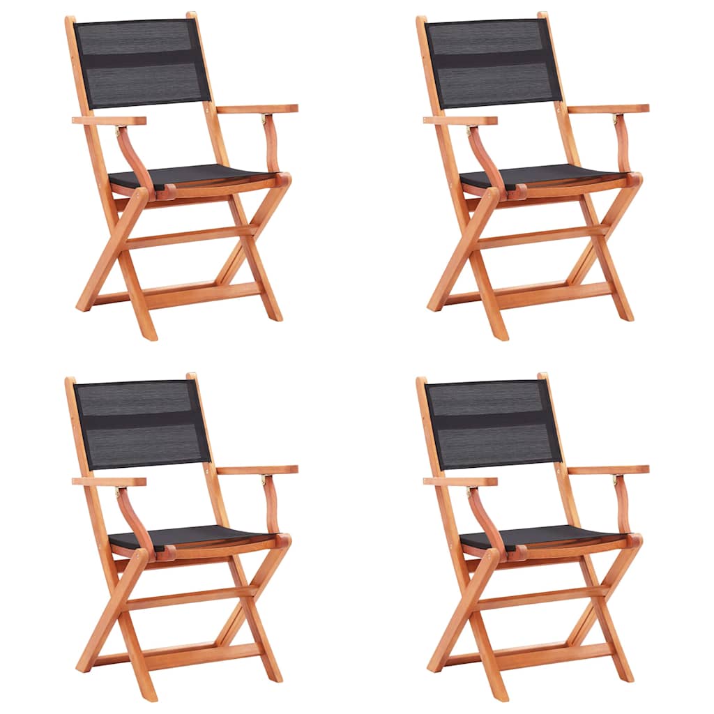 Folding Chairs Solid Eucalyptus Wood&Textilene 4