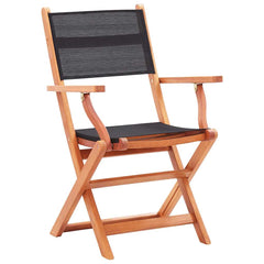 Folding Chairs Solid Eucalyptus Wood&Textilene 4