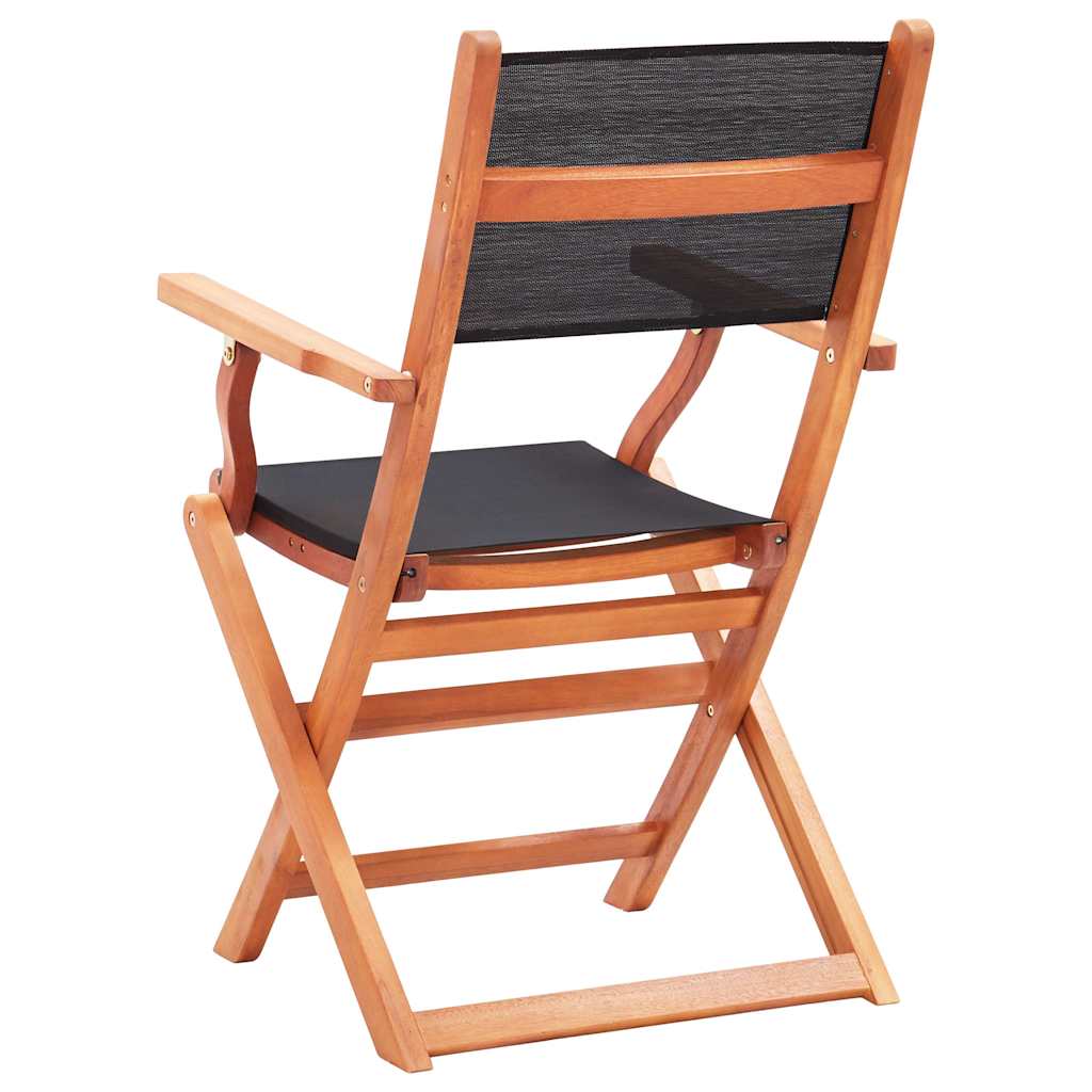 Folding Chairs Solid Eucalyptus Wood&Textilene 4