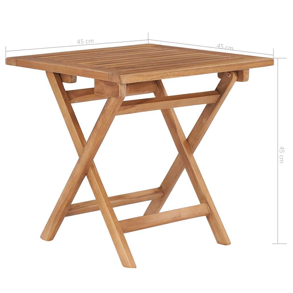 vidaXL Outdoor Table | Teak | Solid Teak wood | Small | Foldable | Outdoor Table 6