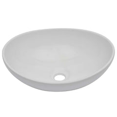 Two Bathroom Furniture Set Ceramic 2 pcs Black 60 cm shelf and 40 cm oval-shaped basin