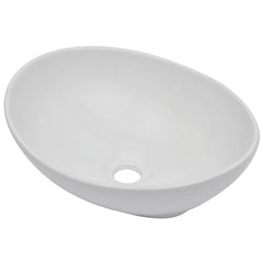 Two Bathroom Furniture Set Ceramic 2 pcs Black 60 cm shelf and 40 cm oval-shaped basin