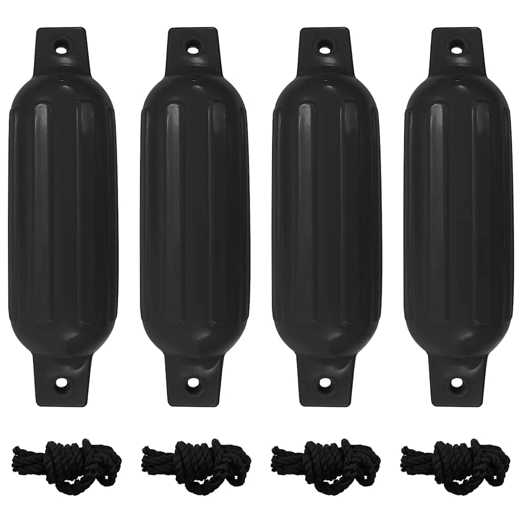 Boat Fenders 4 pcs Black PVC
