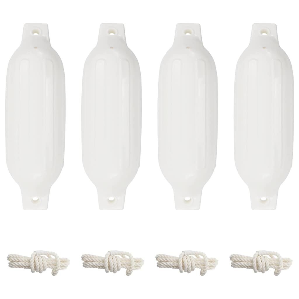 vidaXL Boat Fenders 4 pcs White Ø 11x40 cm PVC 1