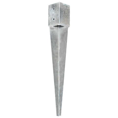 vidaXL Ground Spikes 2 pcs Silver 10x10x76 cm Galvanised Steel 2