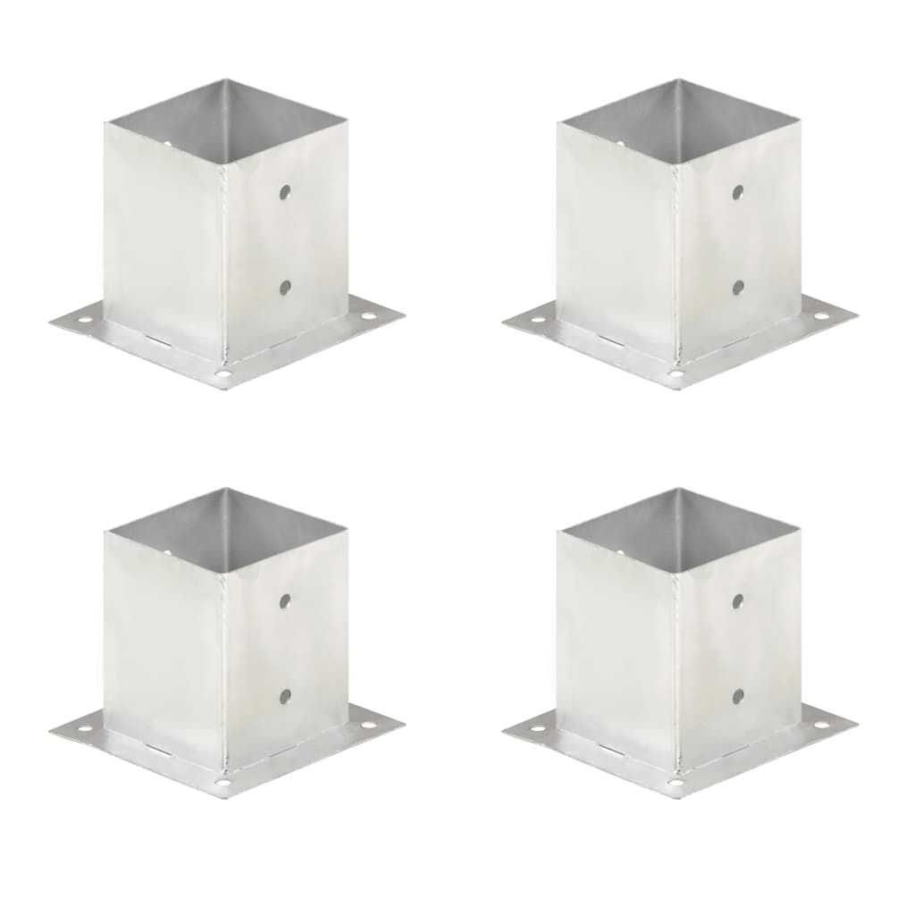 145451 vidaXL Post Anchors 4 pcs Galvanised Metal 121 mm 1