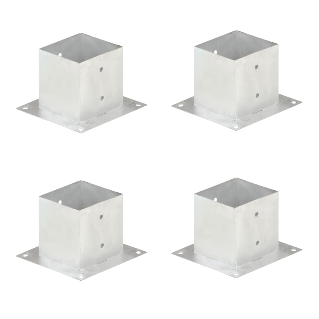 vidaXL Post Anchors 4 pcs Galvanised Metal 141 mm 1